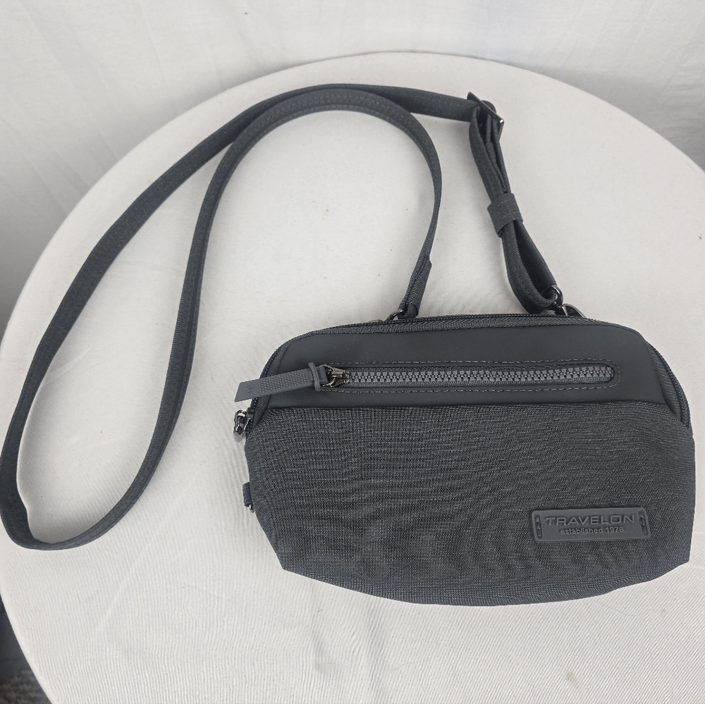 Travelon Gray Adjustable Strap Crossbody Small Bag